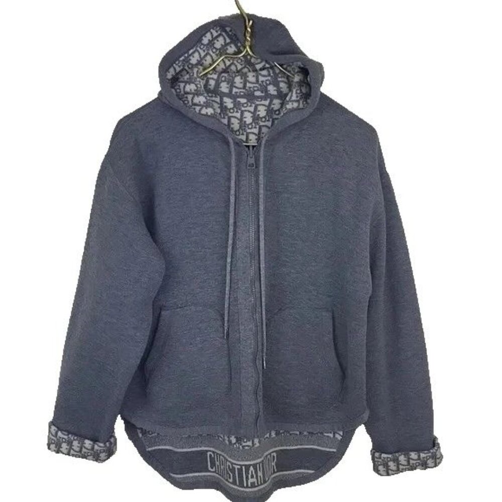 Christian Dior Reversible Full Zip Hoodie Cashmere blend Size 8 / Medium